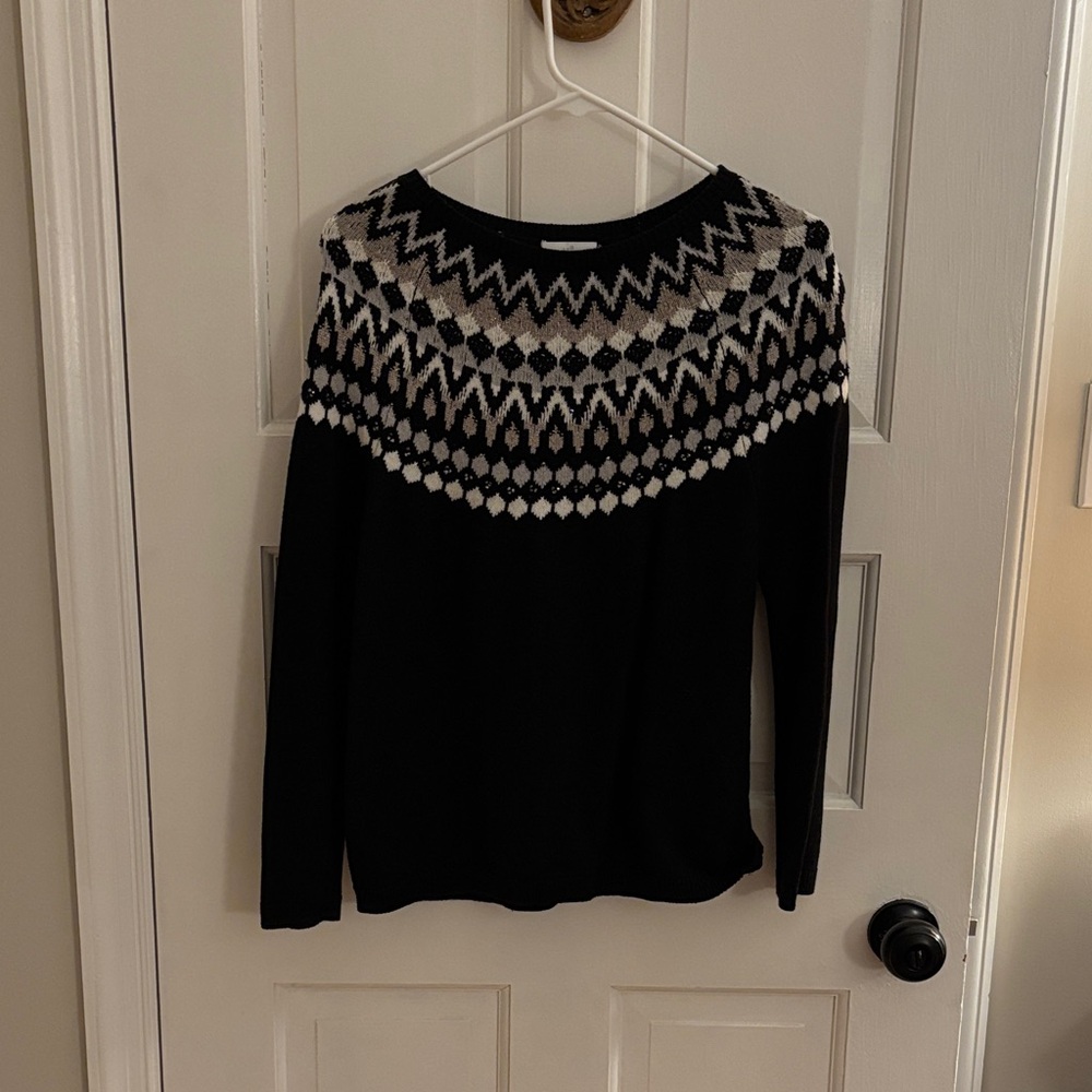 J. Jill Black and White Knit Sweater